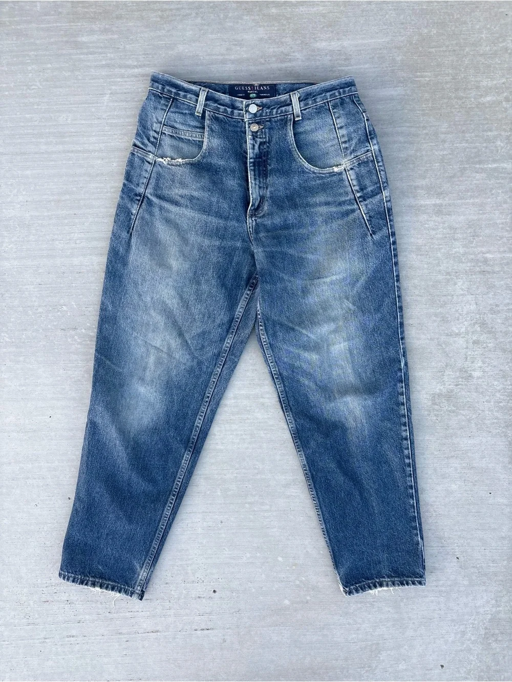 Vintage Guess Jeans Pascal Loose Fit Tapered Leg Made in USA Denim Jeans 34x30